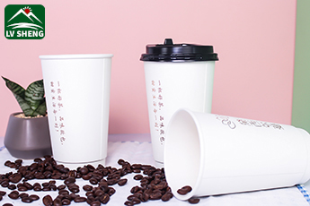 Double wall paper cup with lid